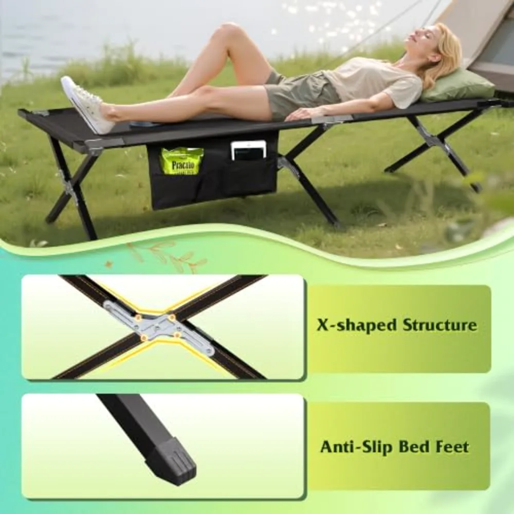 Army Camping Cots with Carry Bag for Adults Sleeping, view 4