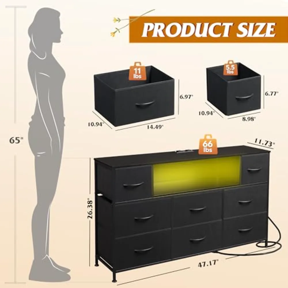 Black Dresser TV Stand for 45, view 3