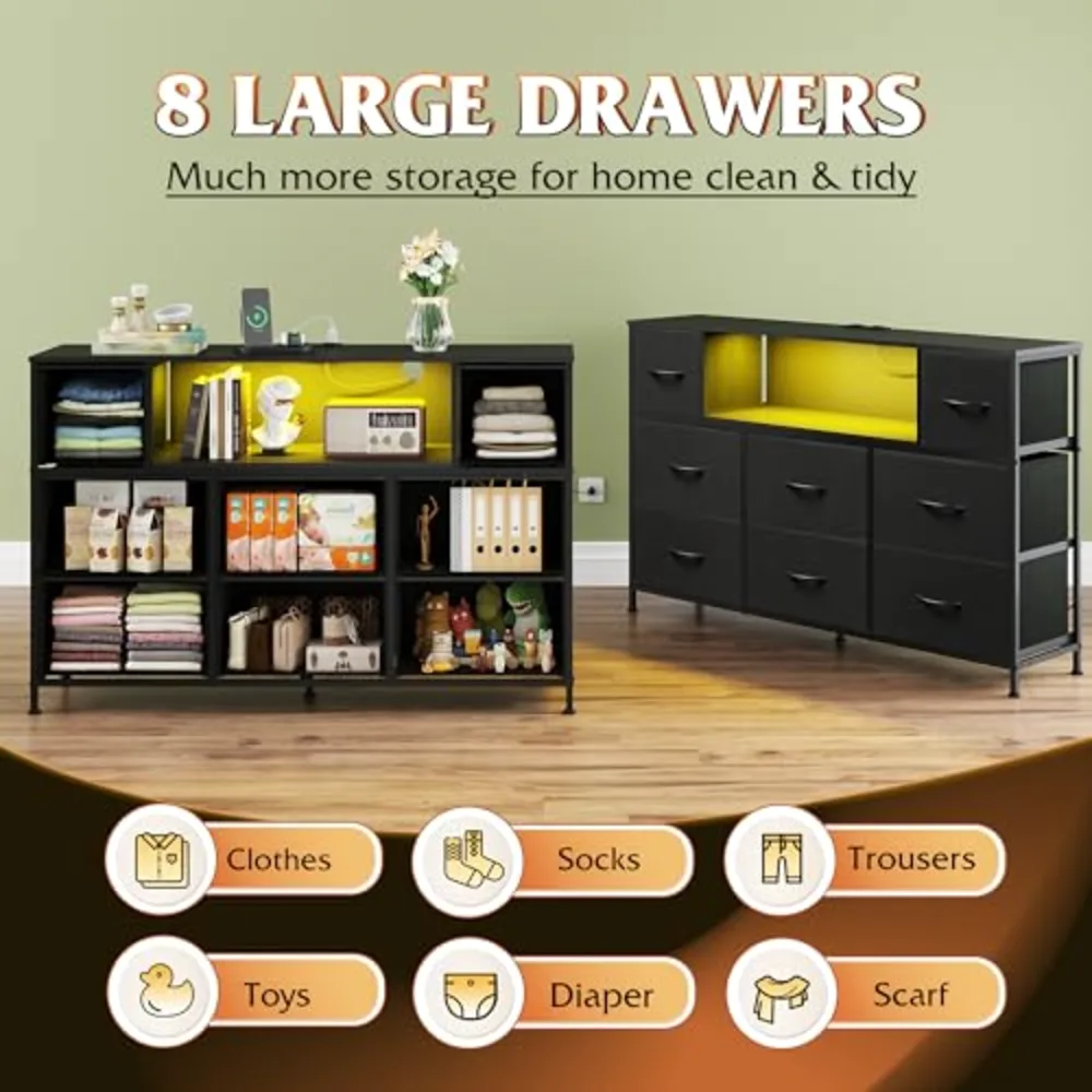 Black Dresser TV Stand for 45, view 4
