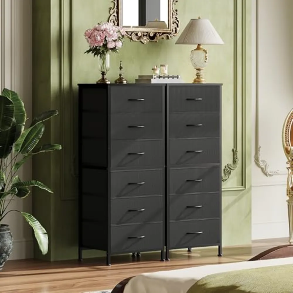 Black Tall Dresser for Bedroom, view 2