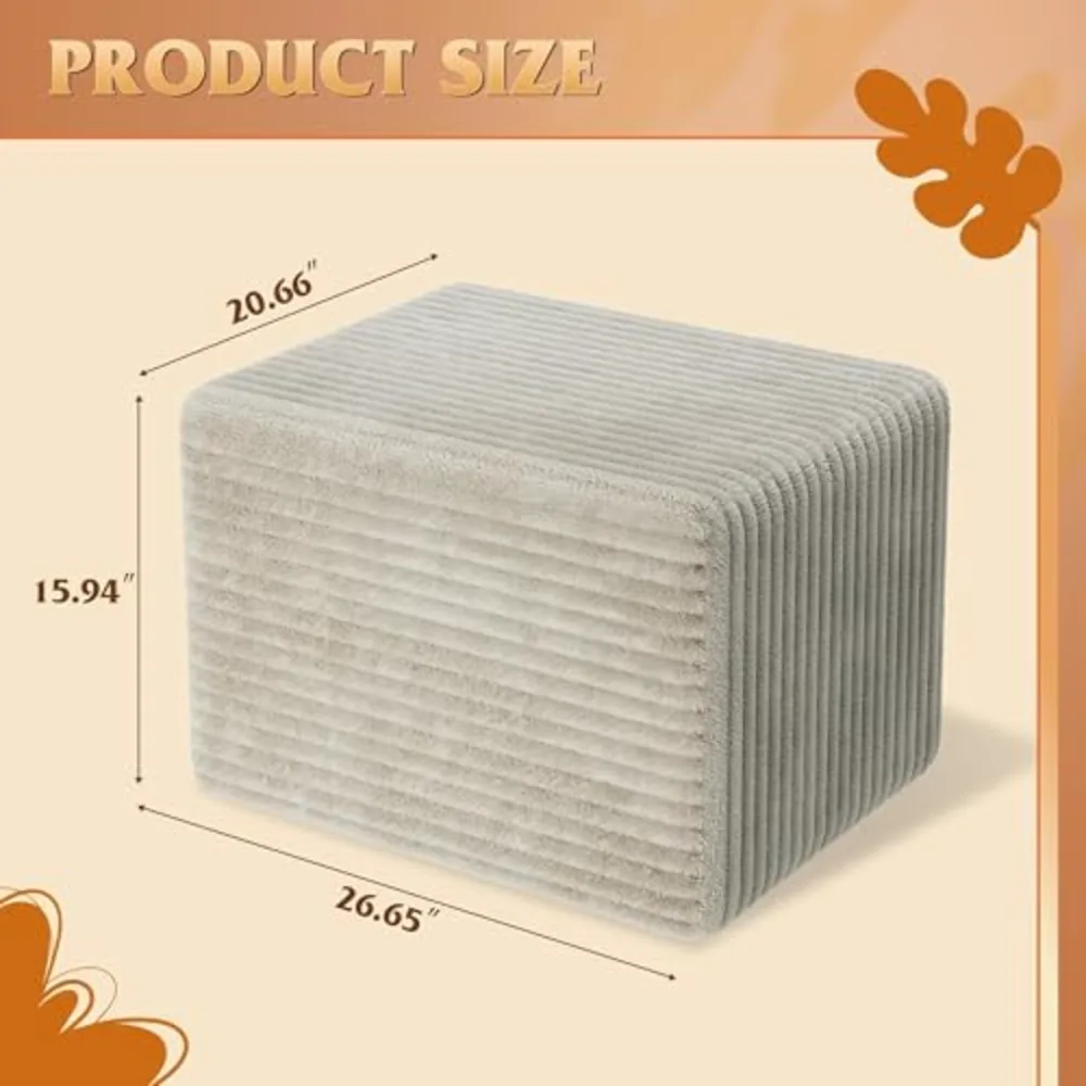 Boneless Ottoman Lightweight Movable Foot Rest Stool for Living, view 2