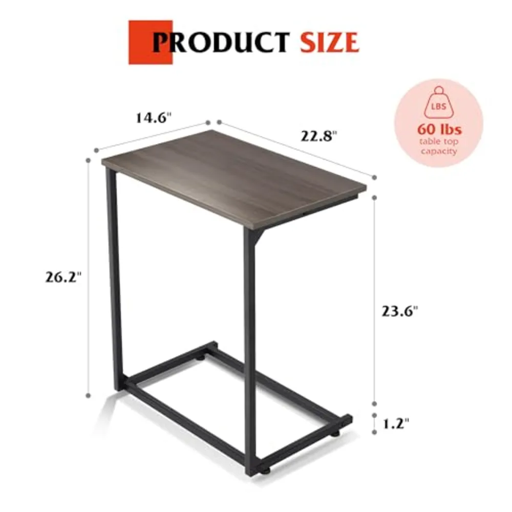 C Shaped End Table, view 3