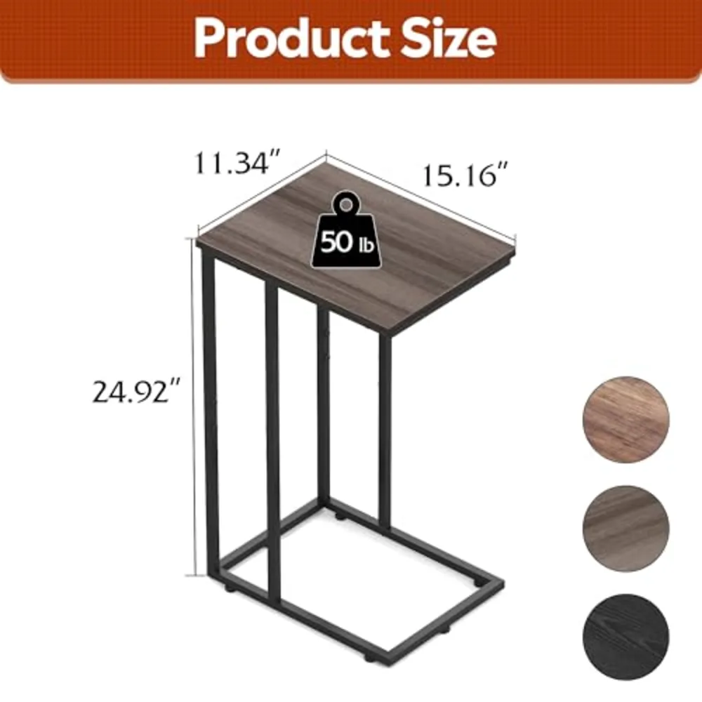 C Shaped End Tables Set of 2, view 3
