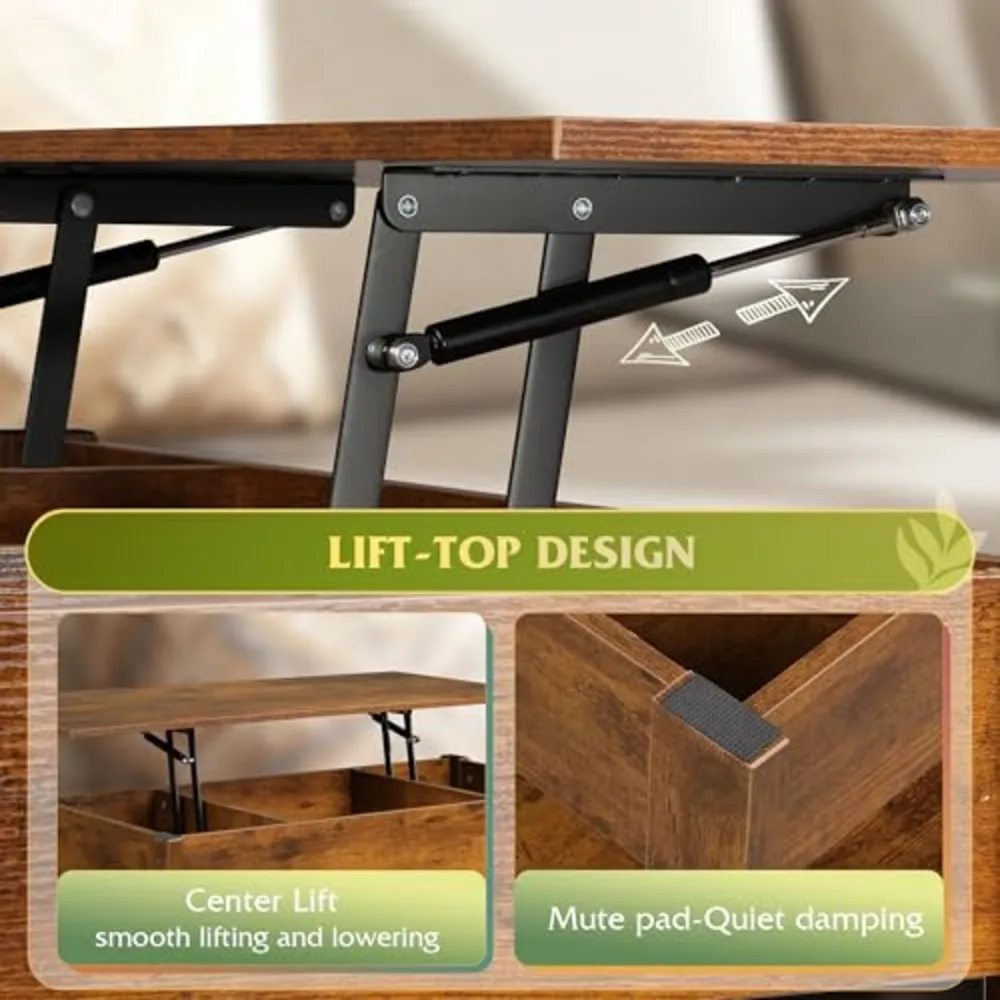Coffee Table Lift Top Coffee Table with 2 Drawers, view 5