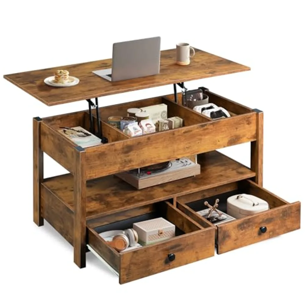 Coffee Table Lift Top Coffee Table with 2 Drawers