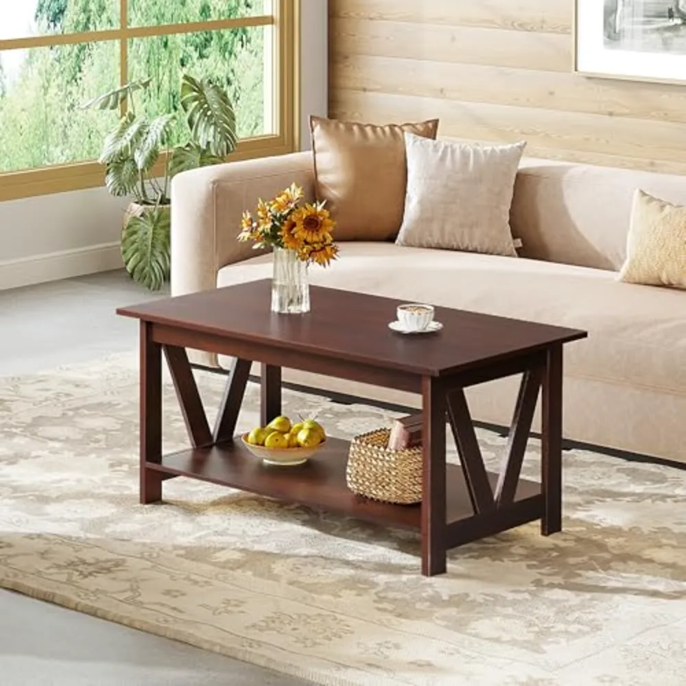 Coffee Table with Storage Shelf, view 2
