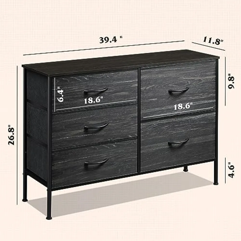 Dresser for Bedroom with 5 Drawers, view 3