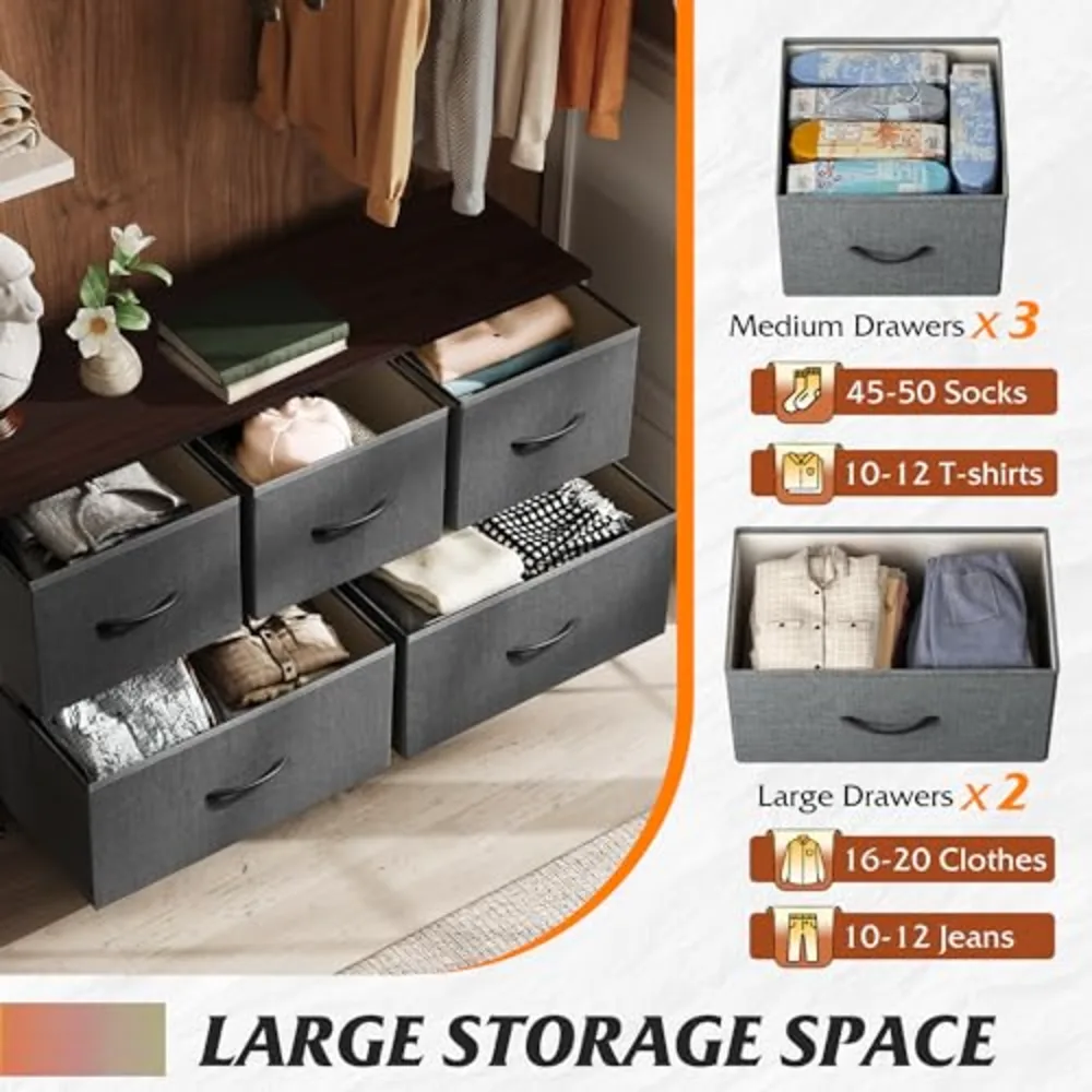 Dresser for Bedroom with 5 Drawers, view 5