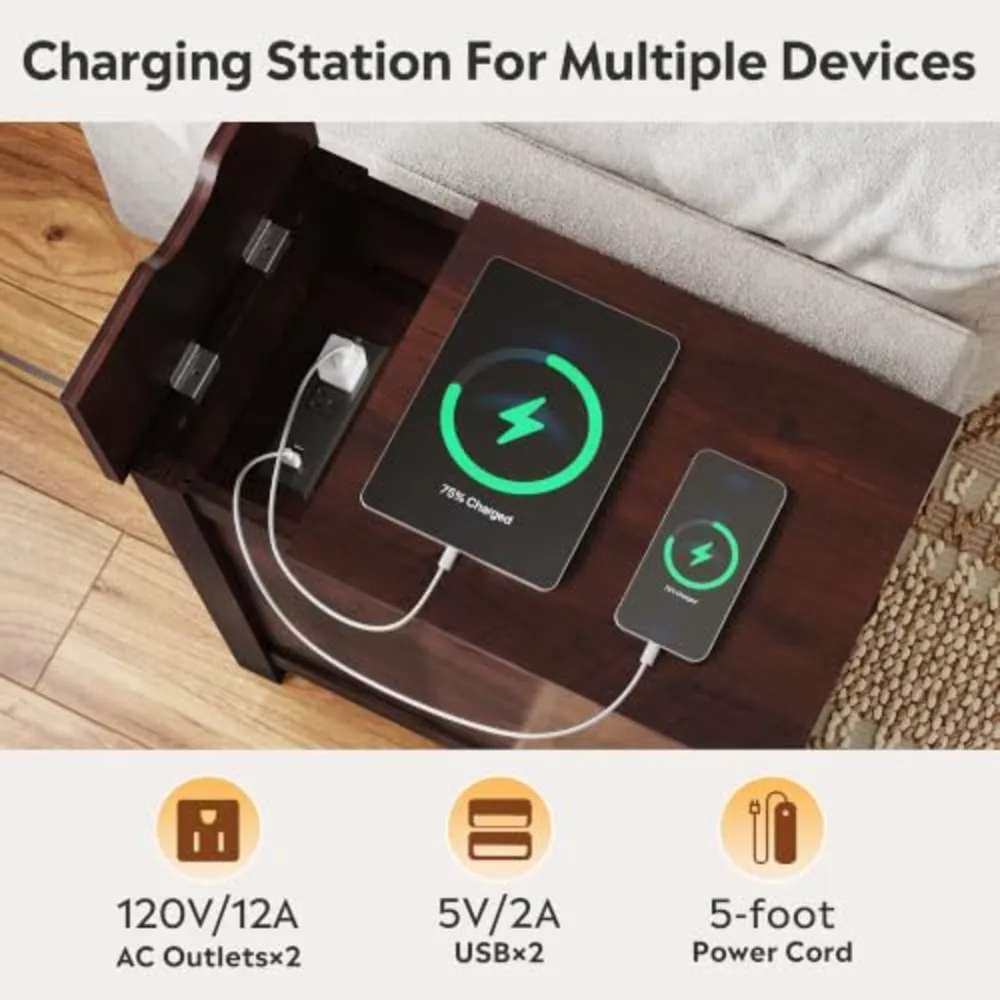 End Table with Charging Station, view 5