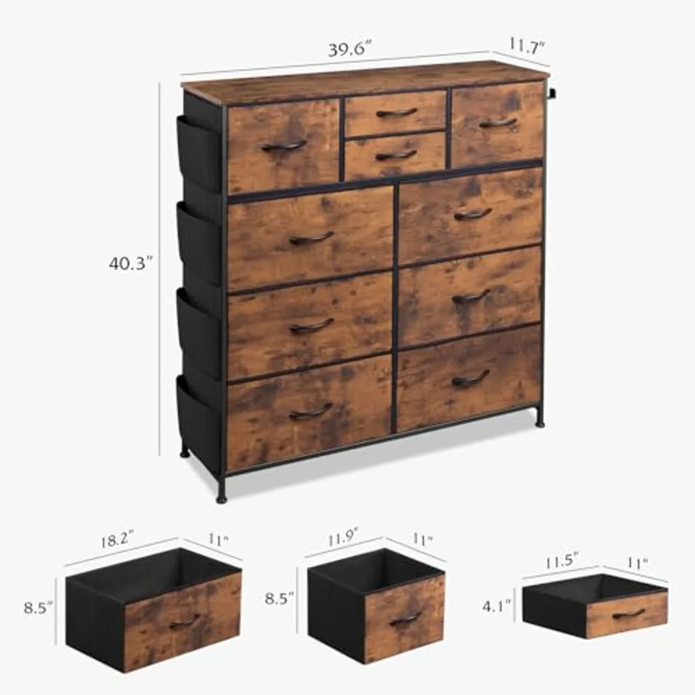 Fabric Dresser for Bedroom with 10 Drawers, view 3