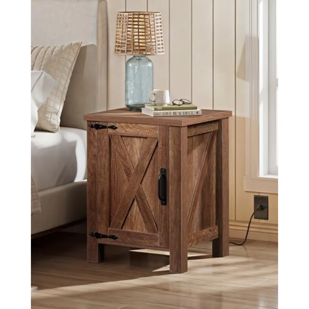 Farmhouse Nightstand with Charging Station, view 3