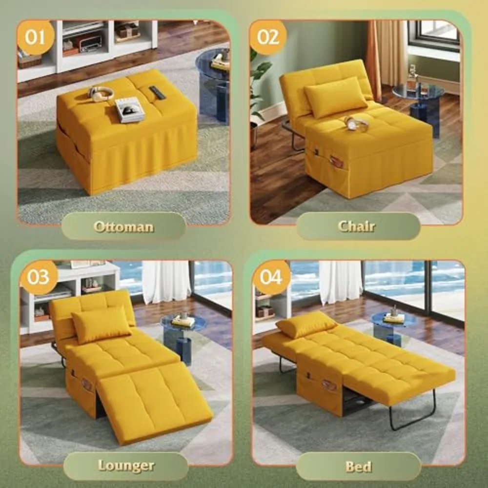 Folding Ottoman Bed Sleeper Chair, view 5