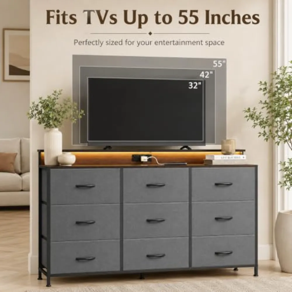 Grey Dresser TV Stand for 45, view 4