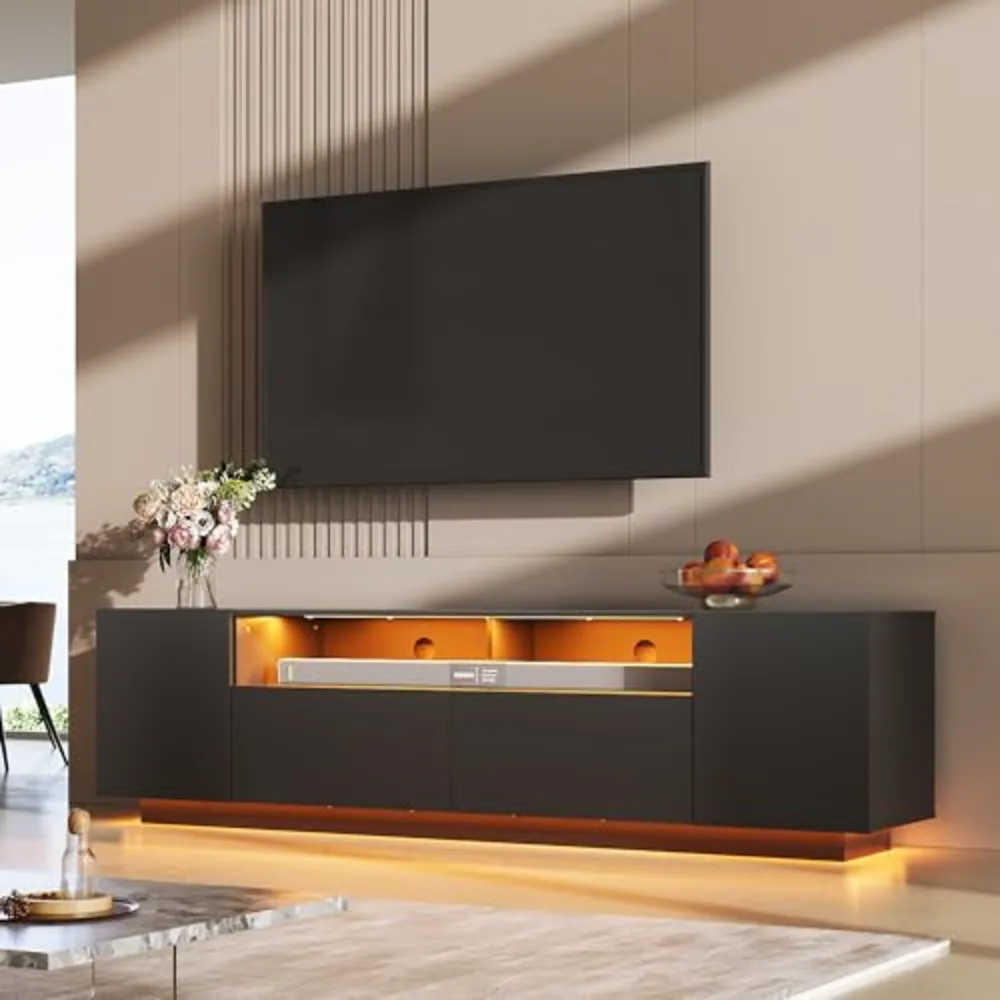 LED TV Stand with Large Storage Cabinet, view 2