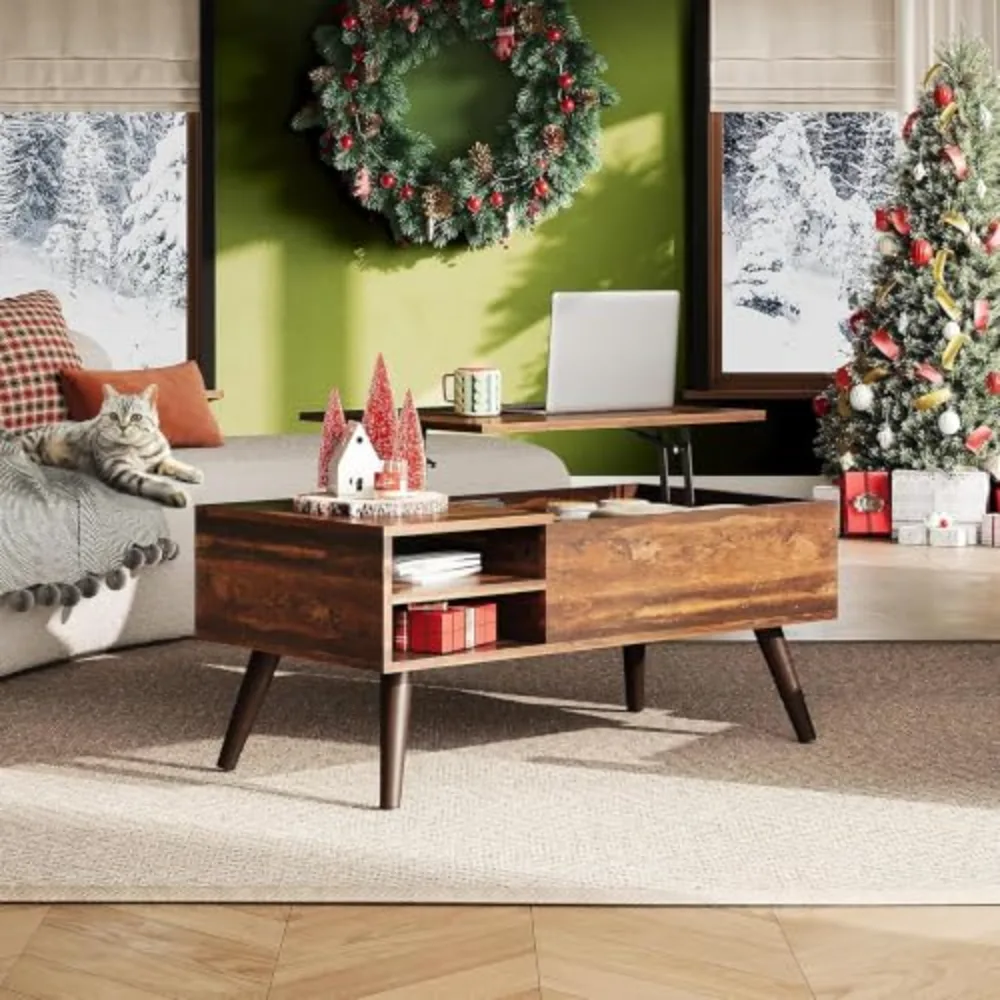 Lift Top Coffee Table with Hidden Storage, view 2