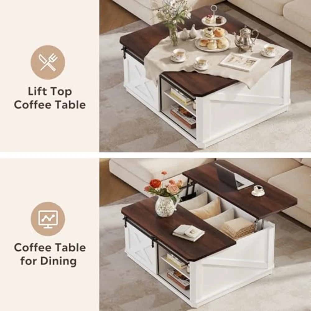 Lift Top Coffee Table with Storage, view 4