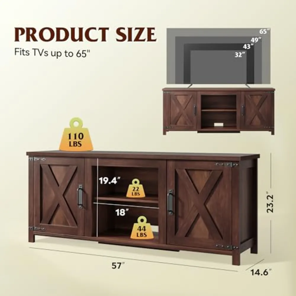 Modern Farmhouse TV Stand for TVs up to 65", view 3