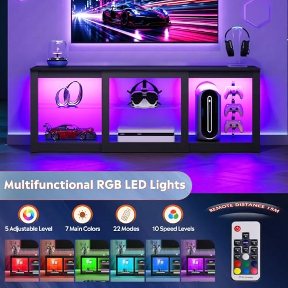 Modern LED TV Stand for 65 70 Inch TV, view 4