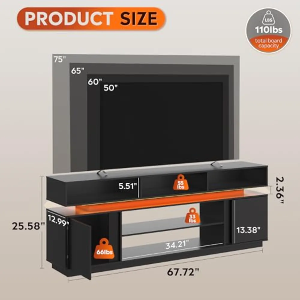 Modern TV Stand for 75 Inch TV, view 4