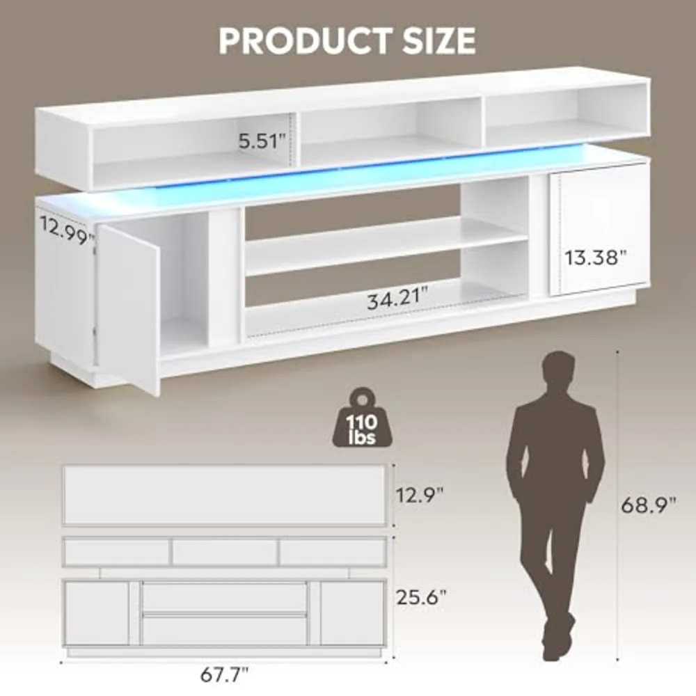 Modern TV Stand for 75 Inch TV, view 4