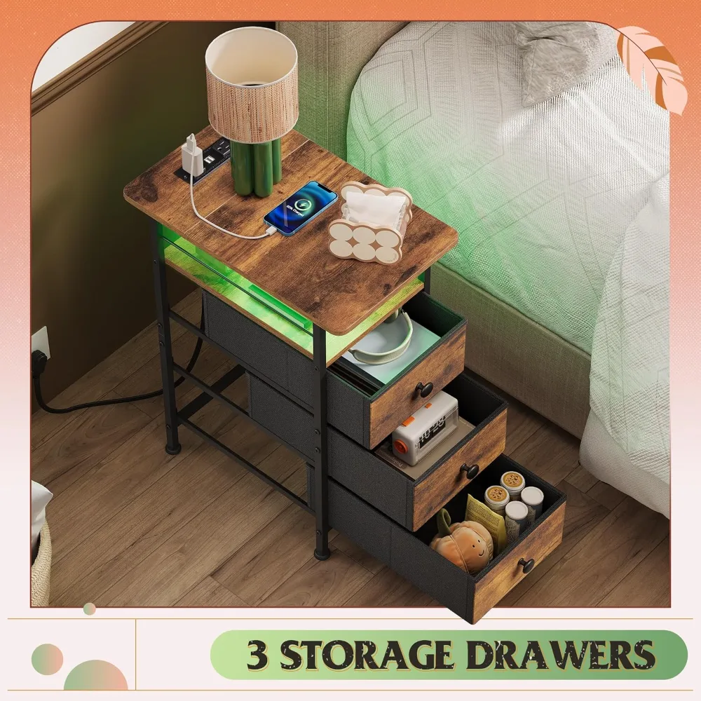 Narrow Side Table with Charging Station, view 6