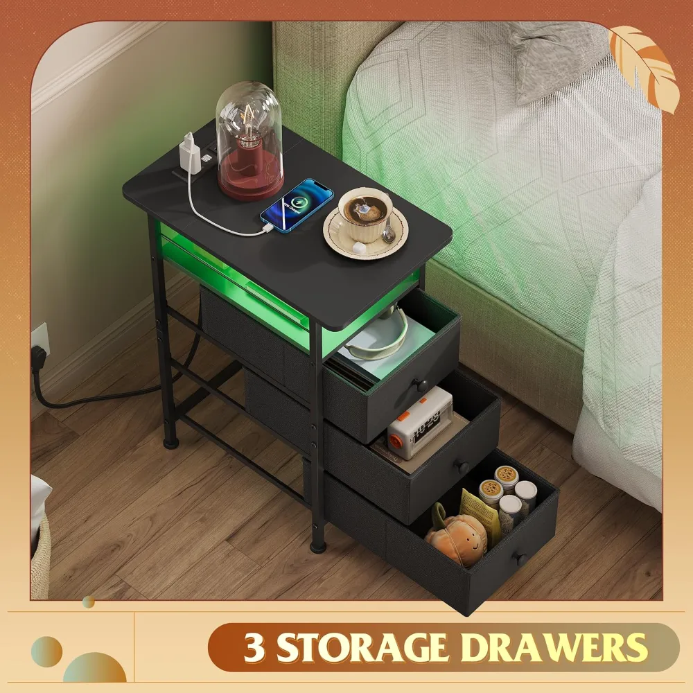 Narrow Side Table with Charging Station, view 6