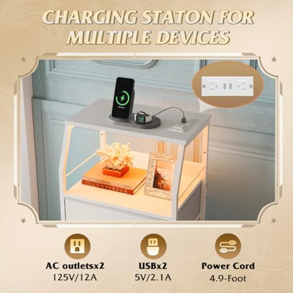 Night Stand with Charger Station, view 5