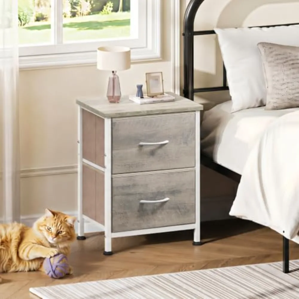 Nightstand 2 Drawer Dresser for Bedroom, view 2