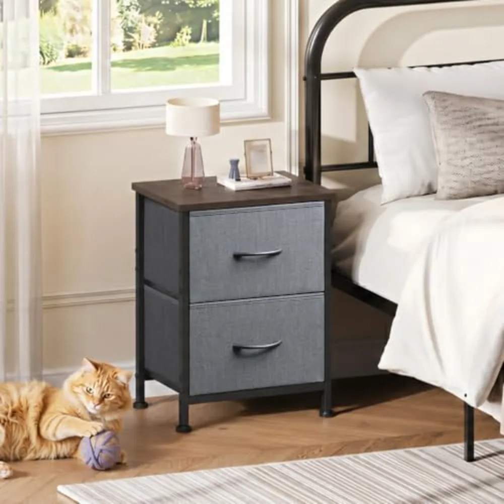 Nightstand 2 Drawer Dresser for Bedroom