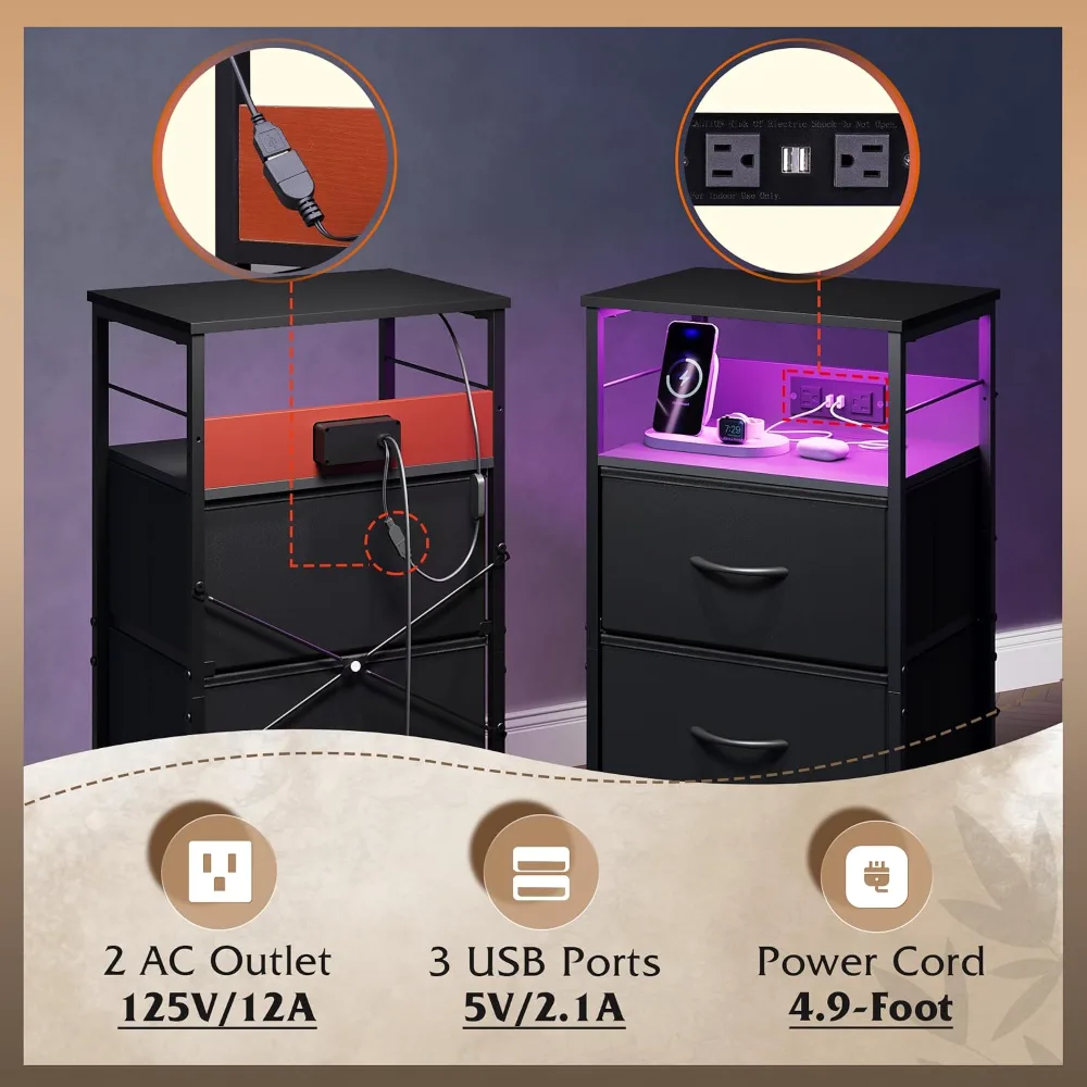 Nightstand with Charging Station, view 6