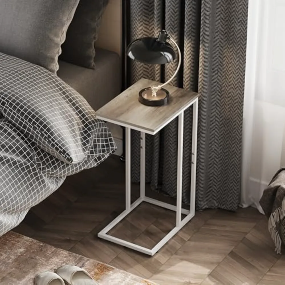 Side Table C Shaped End Table for Couch, view 4