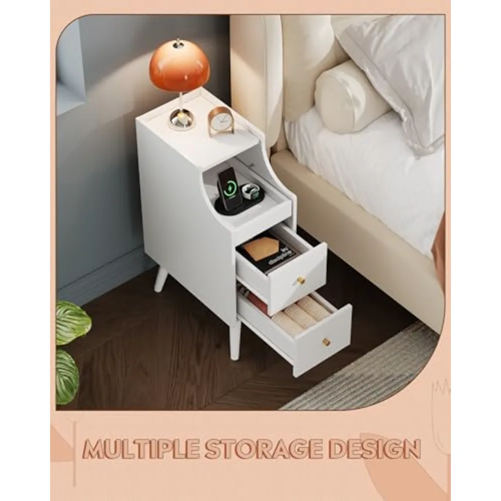 Small Nightstand with Drawers, view 3