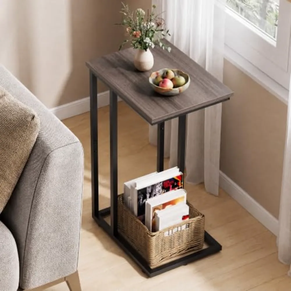 Small Side Table C Shaped End Table for Couch, view 2