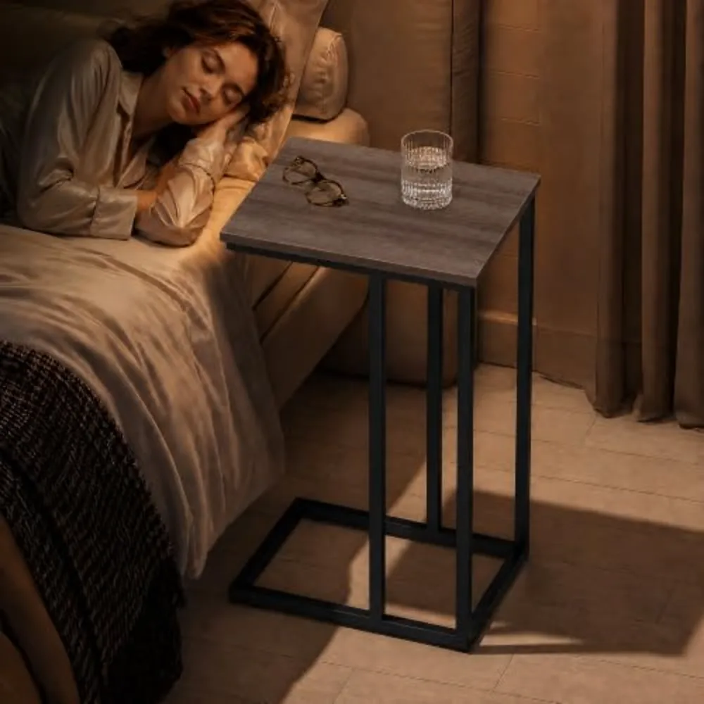 Small Side Table C Shaped End Table for Couch, view 4