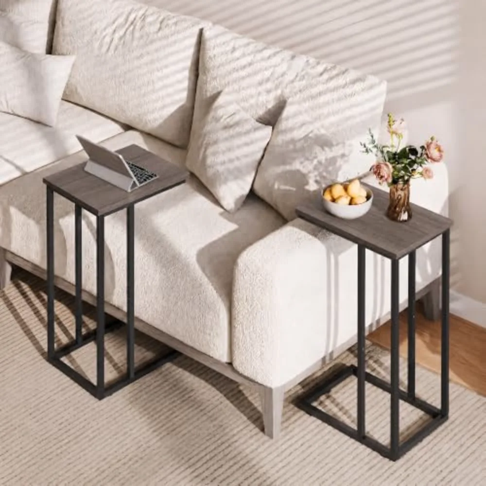 Small Side Table C Shaped End Table for Couch, view 5