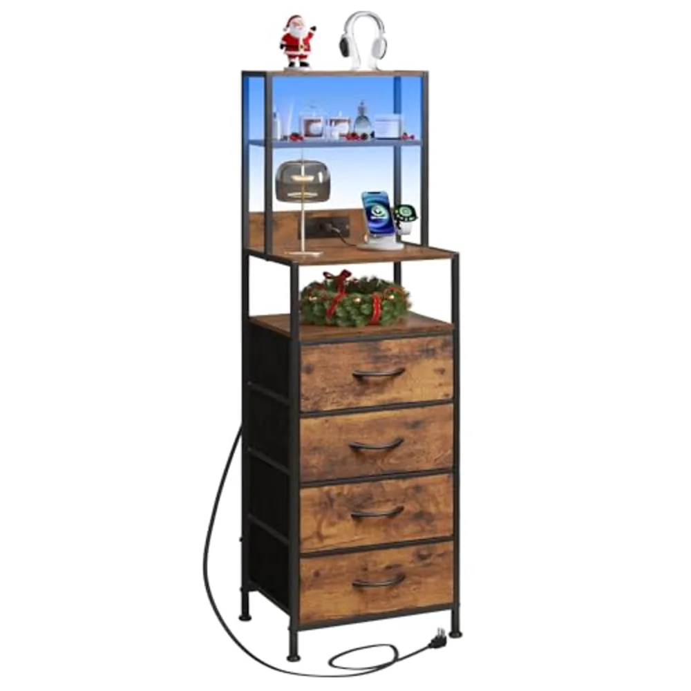 Tall Nightstand with Charging Station, view 2
