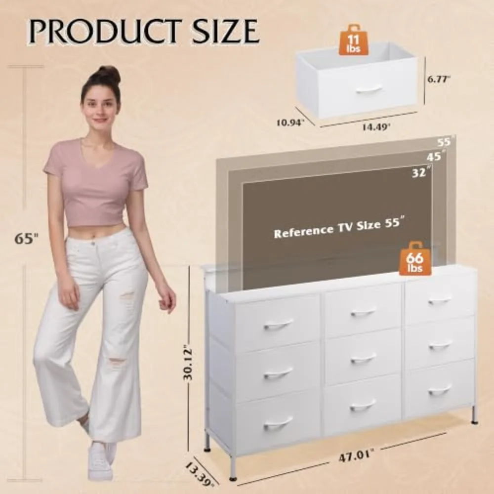 White Dresser TV Stand for 45, view 3