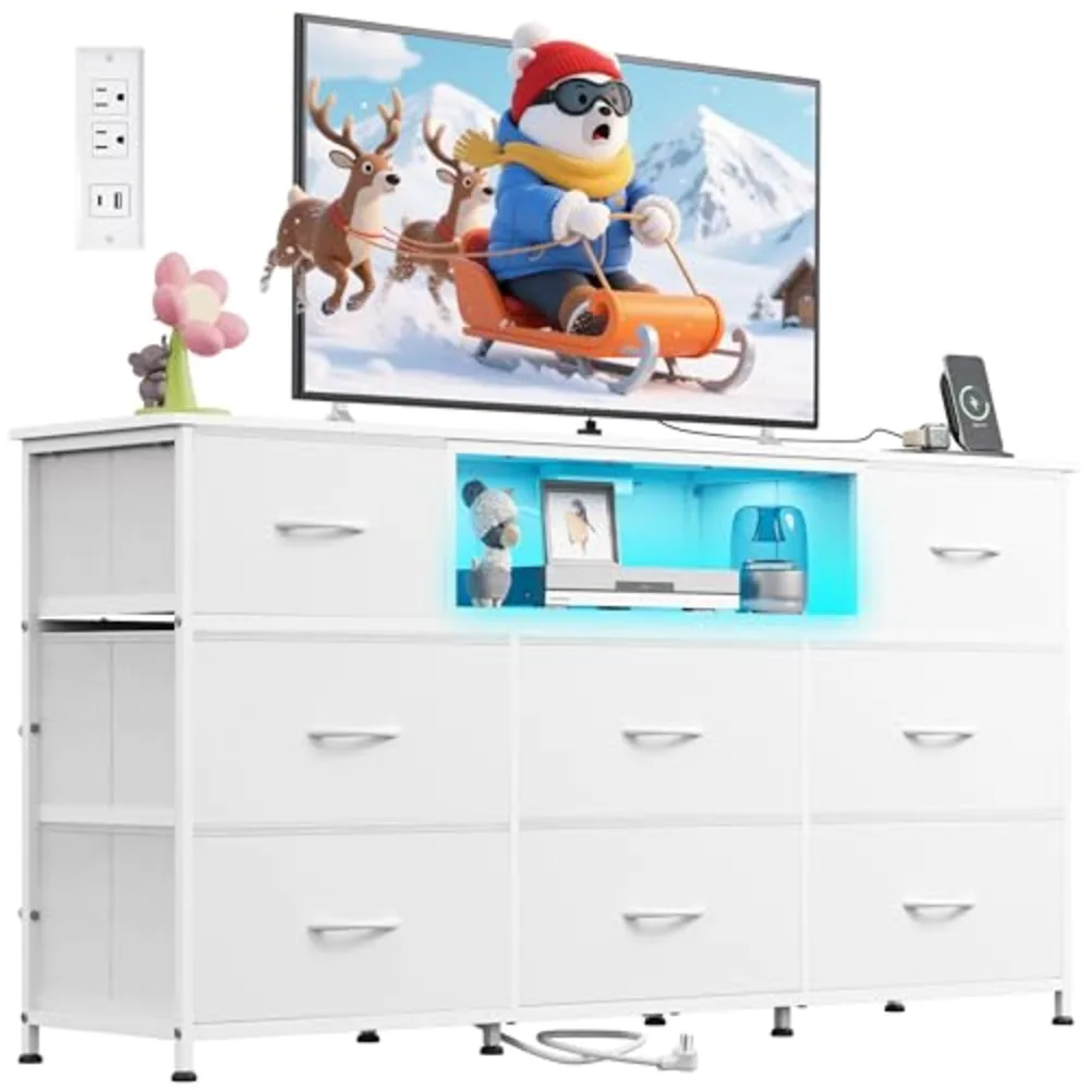 White Dresser TV Stand for 50