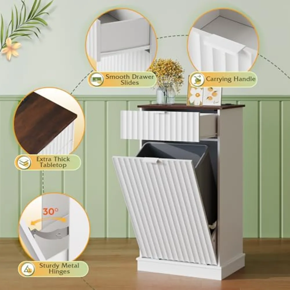 WLIVE 10 Gallon Tilt Out Trash Can Cabinet, view 4