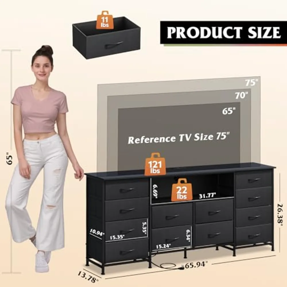 WLIVE 12 Drawer Dresser for Bedroom, view 3