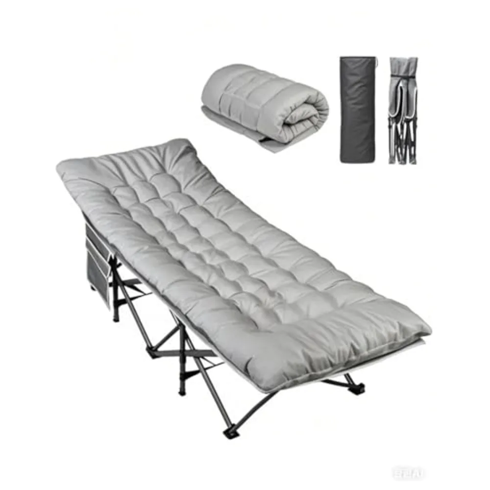 WLIVE 1200D Oxford Camping Cot with Washable Mattress for Adults