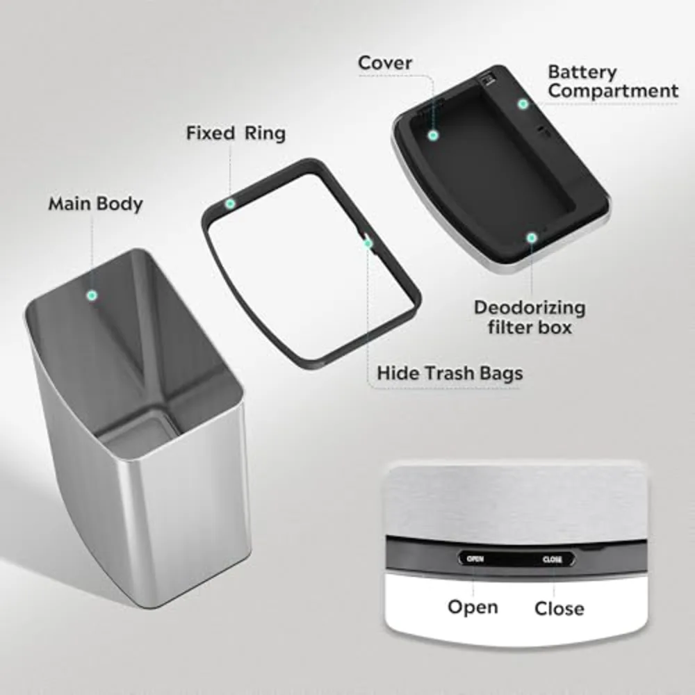 WLIVE 16 Gallon Motion Sensor Trash Can, view 4
