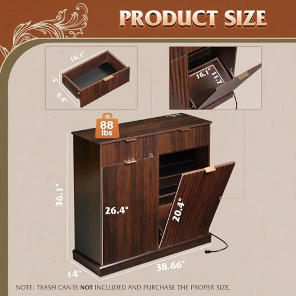 WLIVE 2 * 10 Gallon Double Tilt Out Trash Can Cabinet, view 3