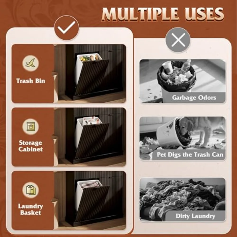 WLIVE 2 * 10 Gallon Double Tilt Out Trash Can Cabinet, view 5