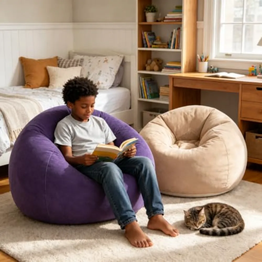 WLIVE 2 Pcs Inflatable Bean Bag Chair for Kids Adults, view 5
