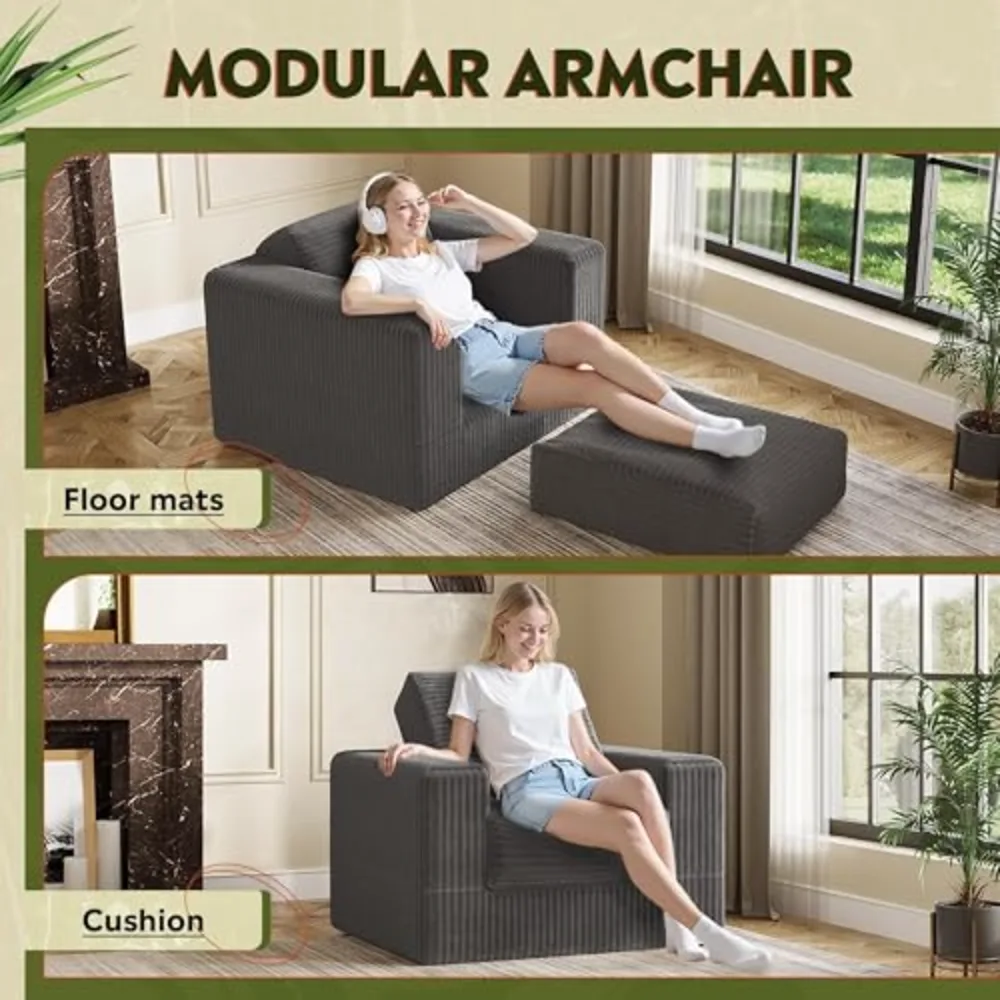 WLIVE 35'' Boneless Chair for Living Room, view 4