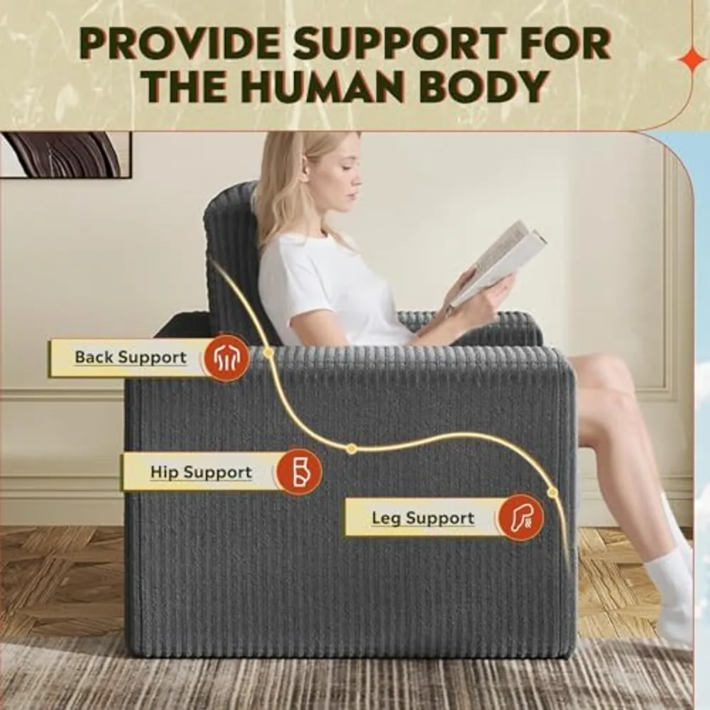 WLIVE 35'' Boneless Chair for Living Room, view 5