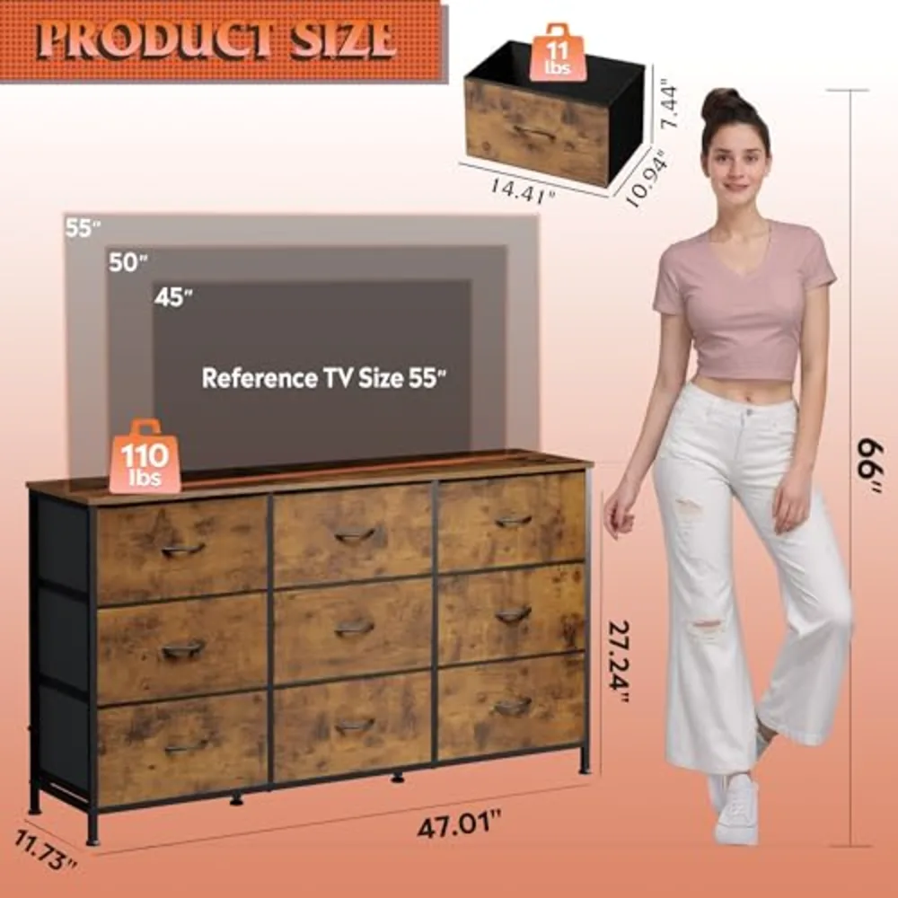 WLIVE 47''W Dresser for Bedroom, view 3