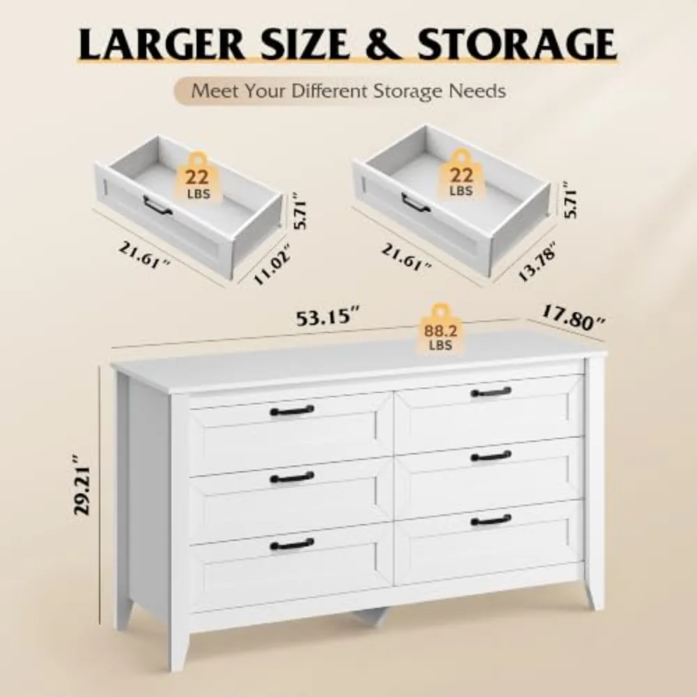 WLIVE 54" Dresser for Bedroom, view 3