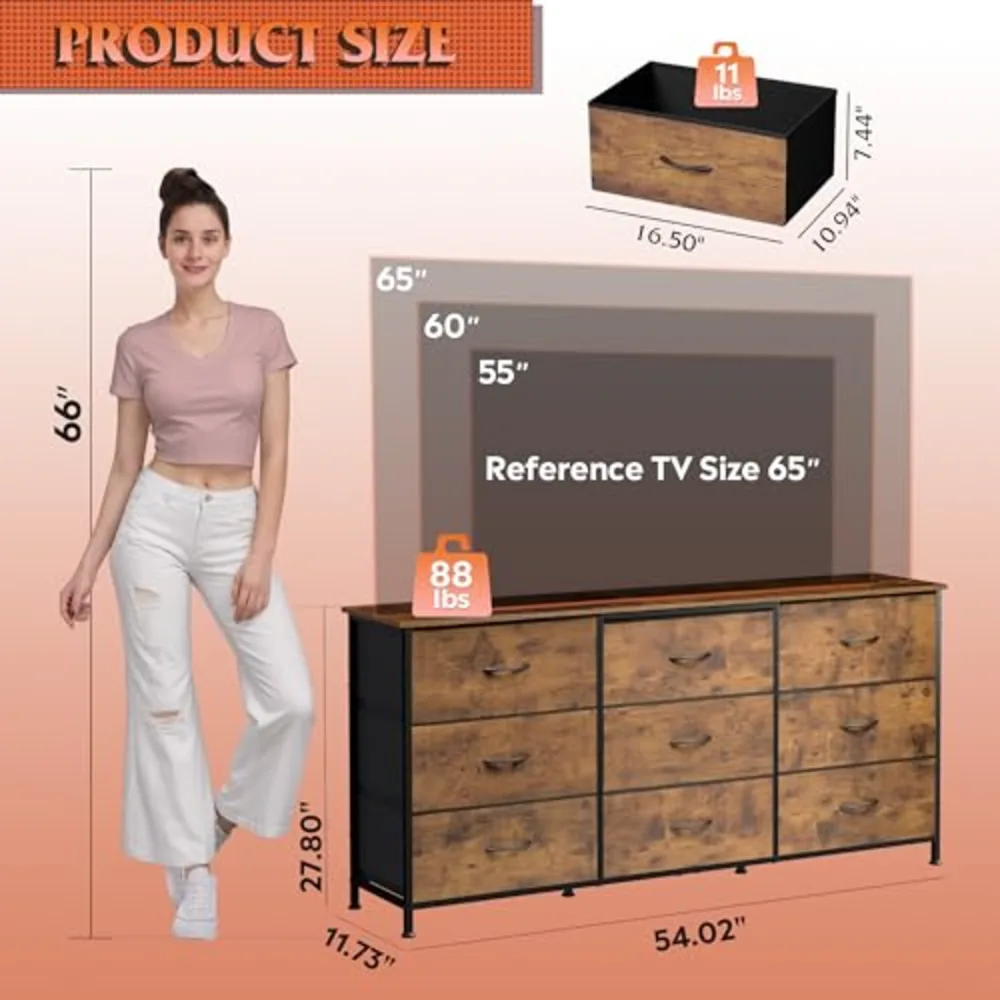 WLIVE 54''W Dresser for Bedroom, view 3